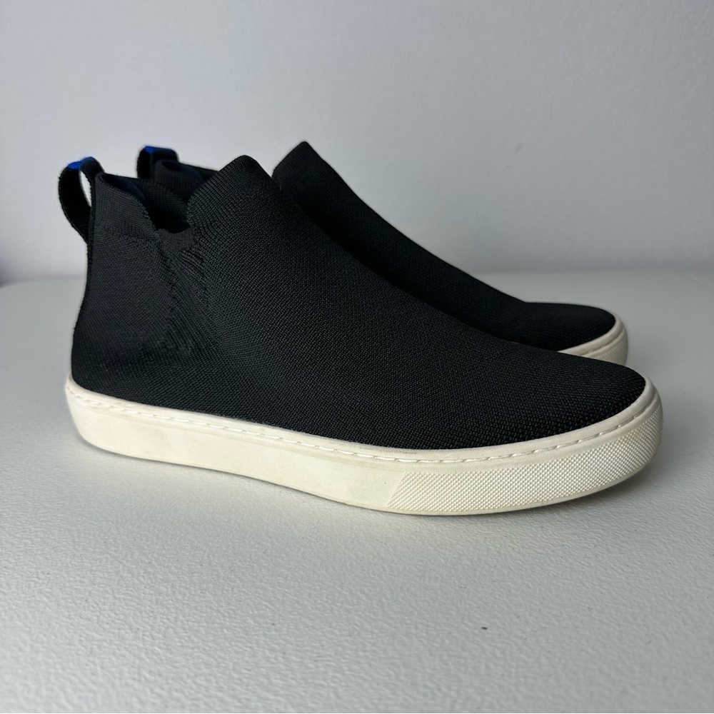Rothy’s Black The Chelsea Hightop Ankle Slip On Sneakers Shoes Size 7.5